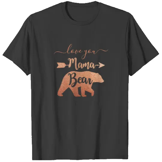 Custom MAMA BEAR Rose Gold Mom Women Deep T-shirt