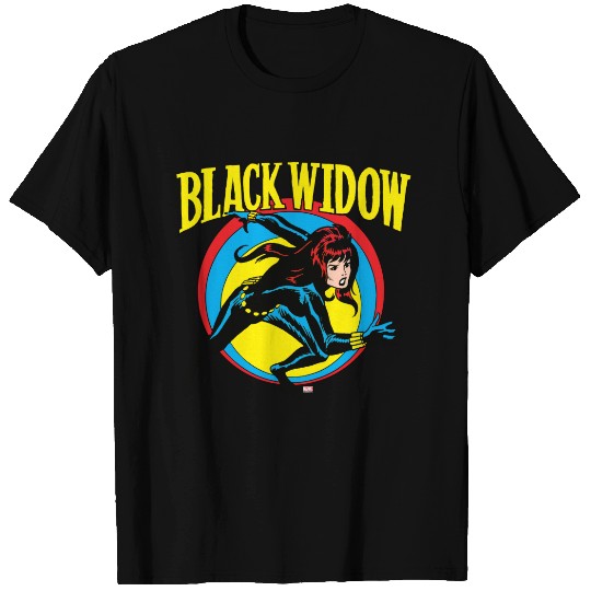Black Widow Retro Character Art Graphic T-shirt