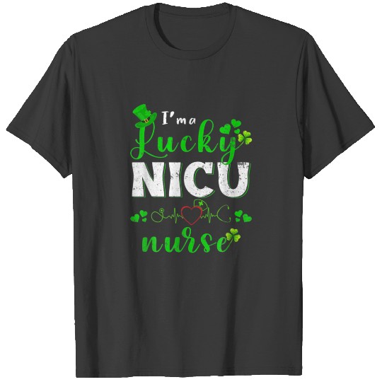 I'm A Lucki NICU Nurse Shamrock St Patricks Day T-shirt