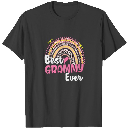 Discover Best Grammy Ever Funny Pink Leopard Rainbow Mother T-shirt