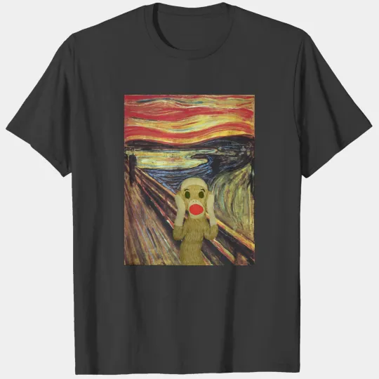Sock Monkey Scream colored Sweat T-shirt