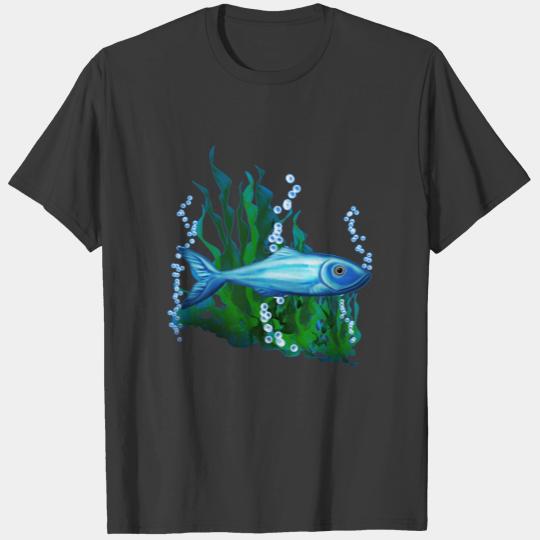 Light Blue Fish Swimming in the Ocean T-shirt