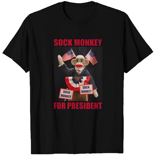 Sock Monkey for President white Sweat T-shirt