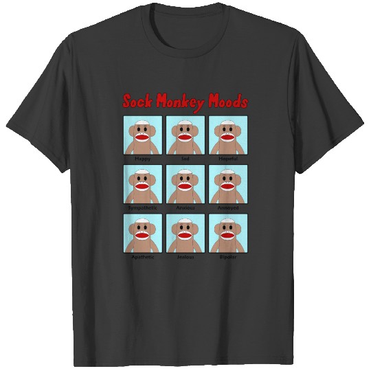 Sock Monkey Moods colored T-shirt