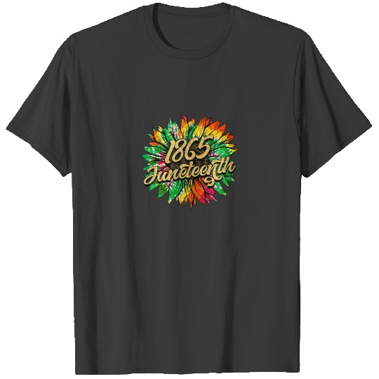 1865 Junenth Sunflower Black History African Ameri T-shirt