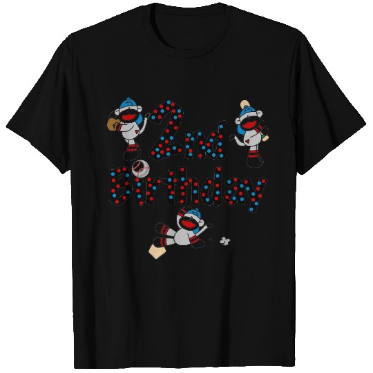 Sock Monkey Baseball Birthday T-shirt