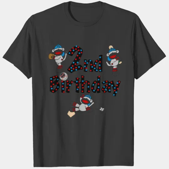 Sock Monkey Baseball Birthday T-shirt