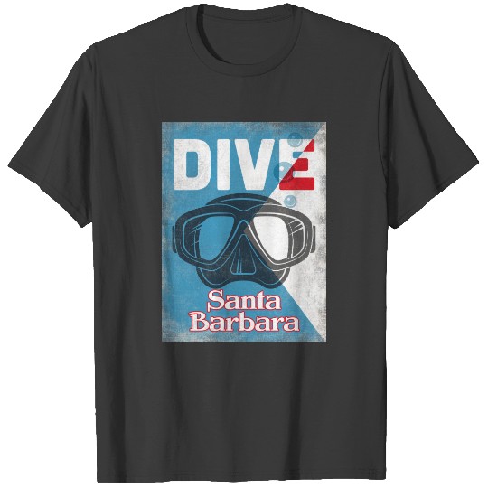 Santa Barbara Vintage Scuba Diving Mask T-shirt