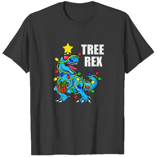 Funny Dinosaur Christmas Tree Rex Pajama Pj Men Bo T-shirt