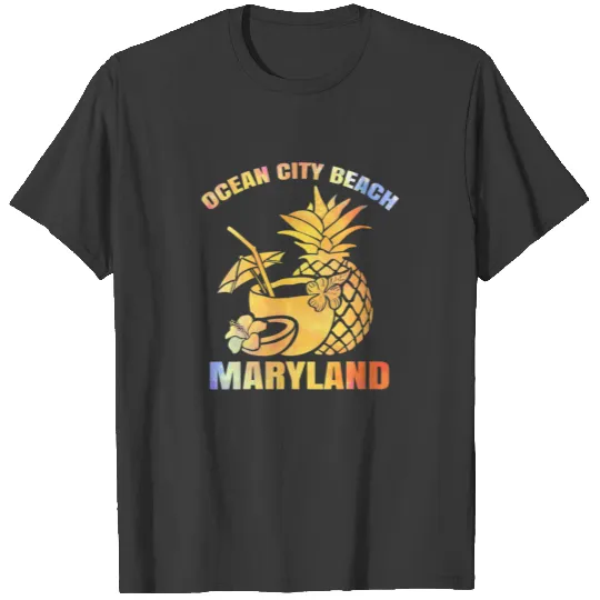 Summer Vacation Retro Sunset Ocean City Maryland B T-shirt