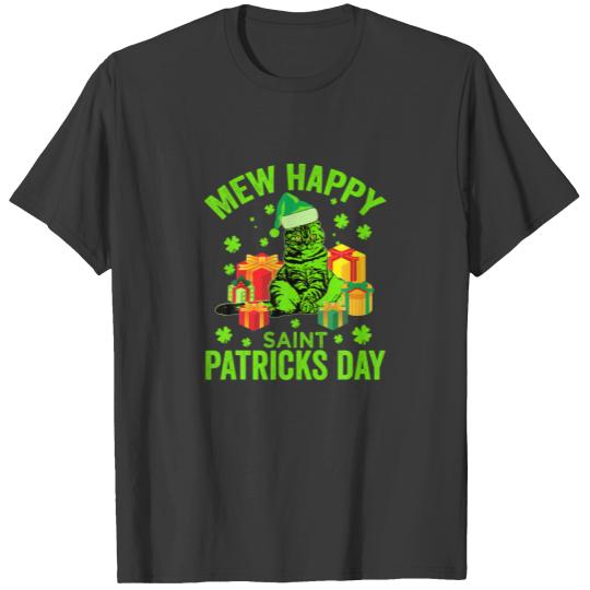 Funny Cat Sayings Girls Boys Mew Happy Saint Patri T-shirt