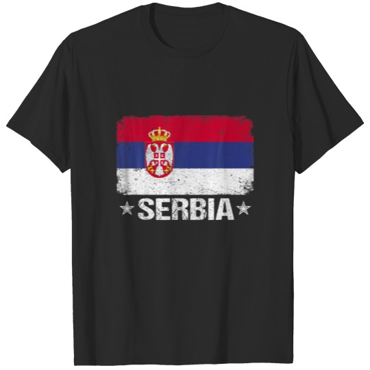 Vintage Serbia Flag Kid Men Women Patriotic T-shirt