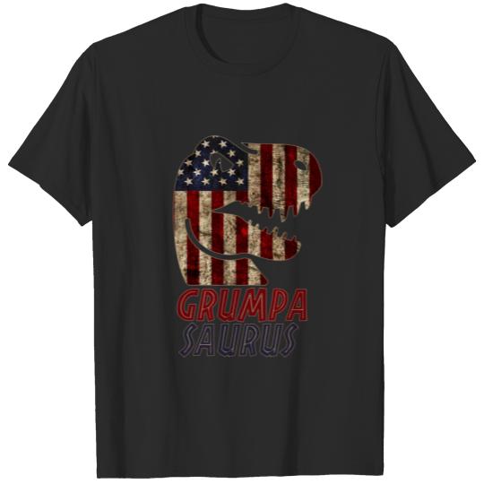 Discover Patriotic Grumpa Dinosaur T-shirt