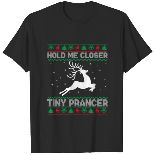 Discover Hold Me Closer Tiny Prancer Deer Christmas Family T-shirt
