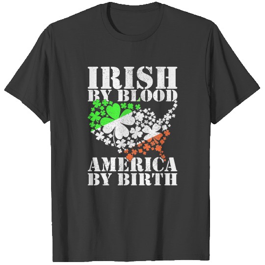 Irish By Blood American By Birth USA Clover Mosaic Plus Size T-shirt