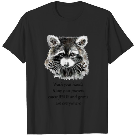 Christian Washroom Wash your Hands Raccoon Animal T-shirt