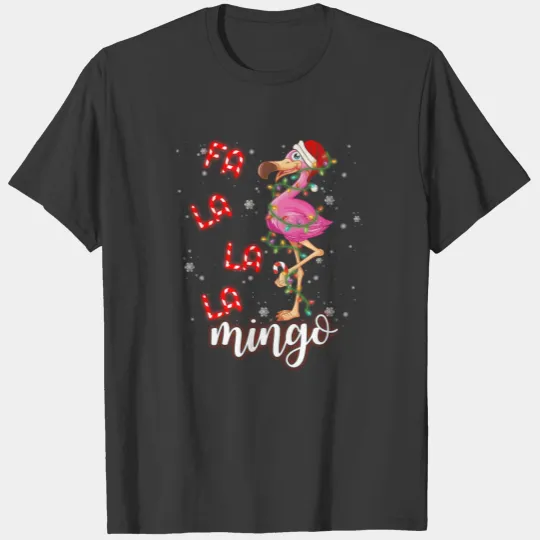 Fa La La La Mingo Flamingo for Christmas Pajama T-shirt