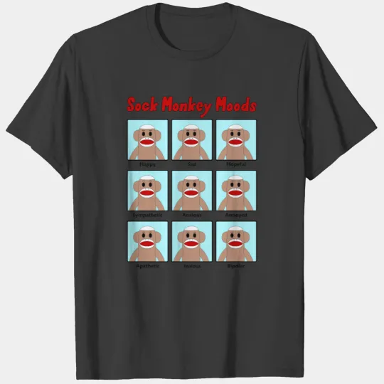 Sock Monkey Moods white Sweat T-shirt