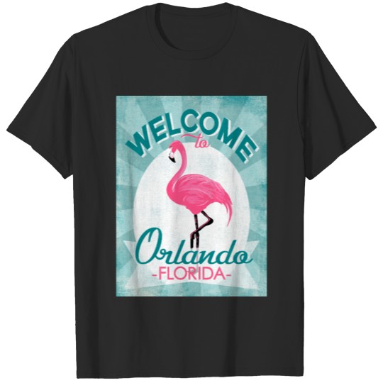 Discover Orlando Florida Pink Flamingo - Vintage Retro Trav T-shirt