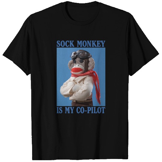 Sock Monkey is my Co-Pilot T-shirt