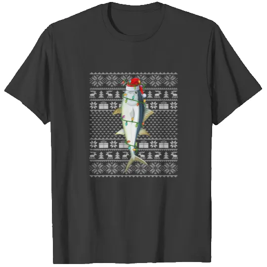 Tuna Fish Lover Santa Hat Ugly Bluefin Tuna Christ T-shirt