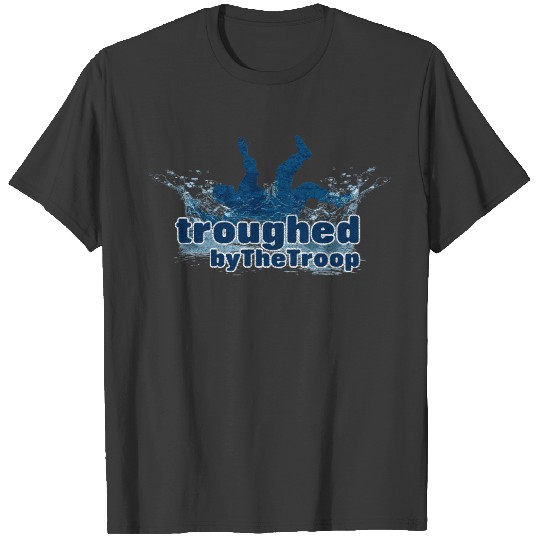 Troughed by The Troop ringer  white/navy. T-shirt
