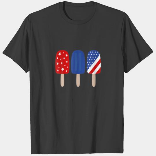 Patriotic Red White Blue Popsicle Dad T-shirt