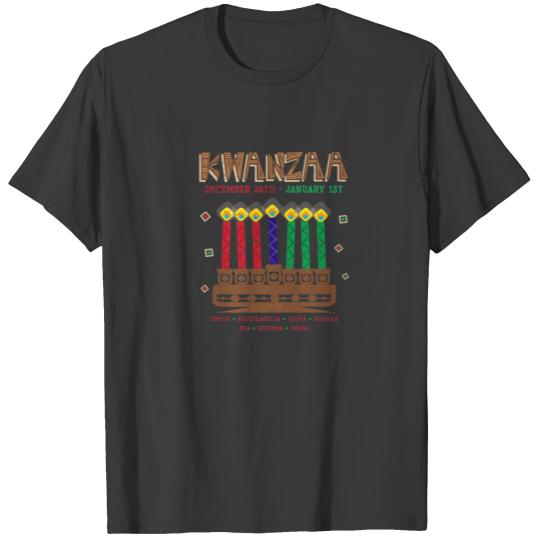 Happy Kwanzaa Kinara Candles African American Chri T-shirt