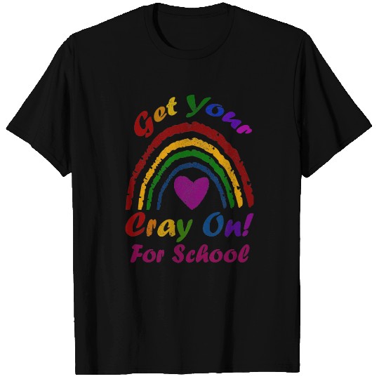 Get Your Cray On For School - Cute Crayon Rainbow Plus Size T-shirt