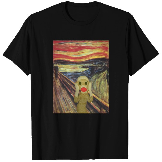 Sock Monkey Scream white T-shirt