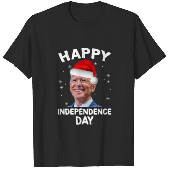 Funny Joe Biden Santa Hat Happy Independence Day C T-shirt
