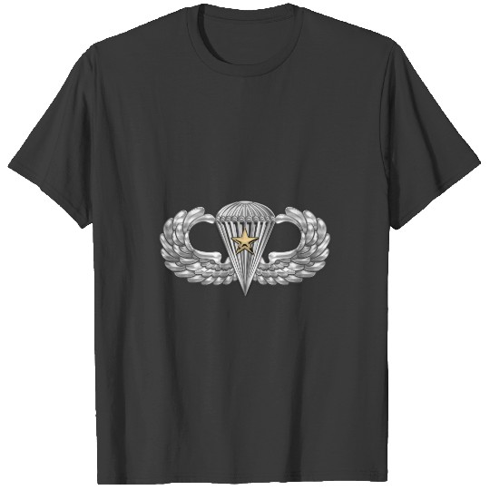 Army Airborne Basic Parachutist with Combat Star T-shirt