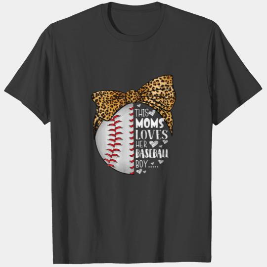 This Moms Loves Her Baseball Boy Mother's Day Leop T-shirt