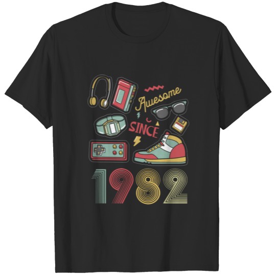 Awesome Since 1982 Vintage Retro 40th  Birthday T-shirt