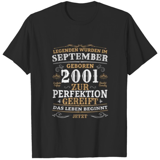 Discover Birthday Design Legends Were Born In September 200 T-shirt