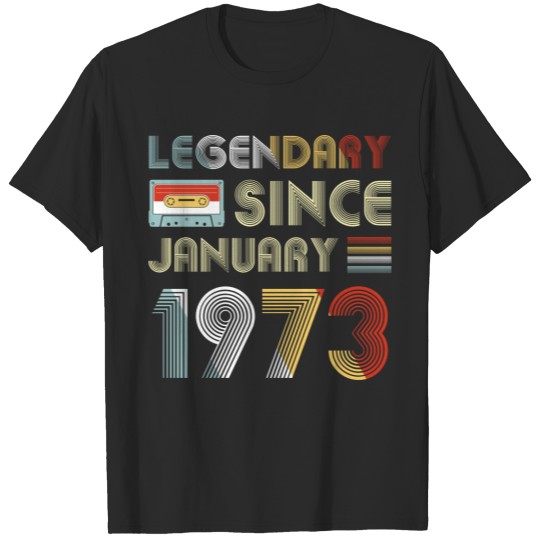 Discover Retro Legendary Since January 1973 46th Birthday T-shirt