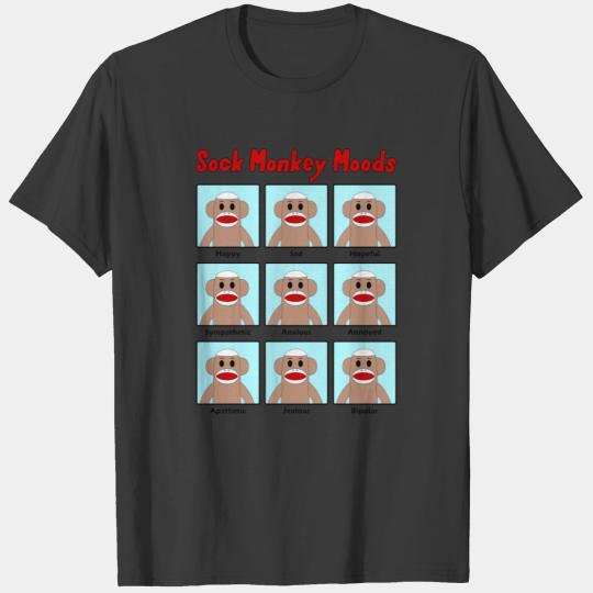 Sock Monkey Moods white T-shirt