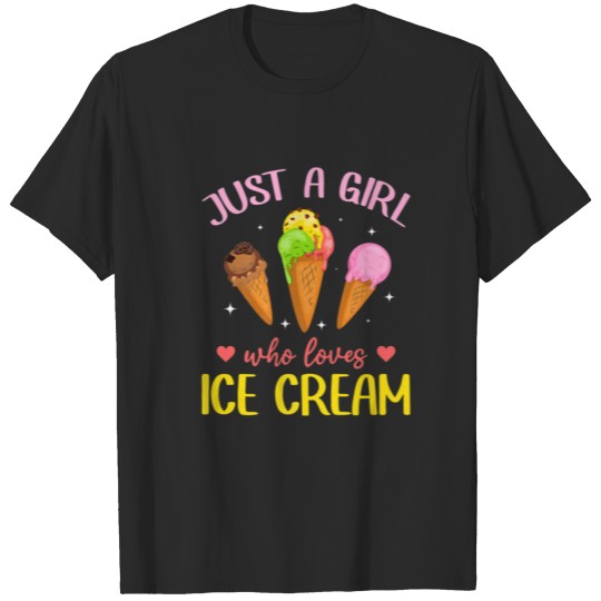 Ice Cream Lover Girls Ice Cream Cone Summer Wo T-shirt