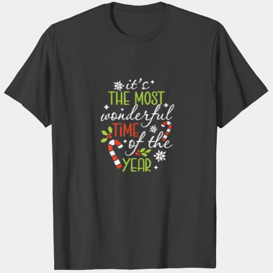 Christmas Candy Canes It's The Most Wonderful Time T-shirt