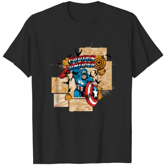 Classic Captain America Halloween Comic Panel T-shirt