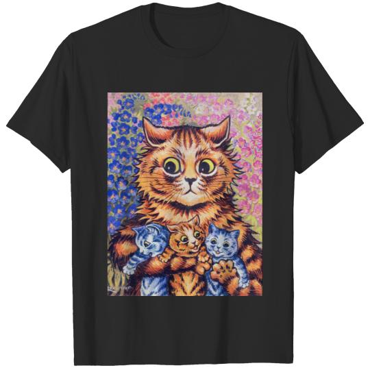 Cat with Kittens, Louis Wain T-shirt