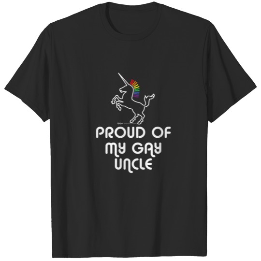 Discover Proud Of My Gay Uncle Unicorn Gay Pride Word Desig T-shirt