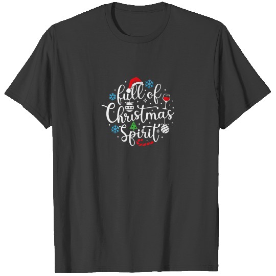 Santa Hat Full Of Christmas Spirit Matching Family T-shirt