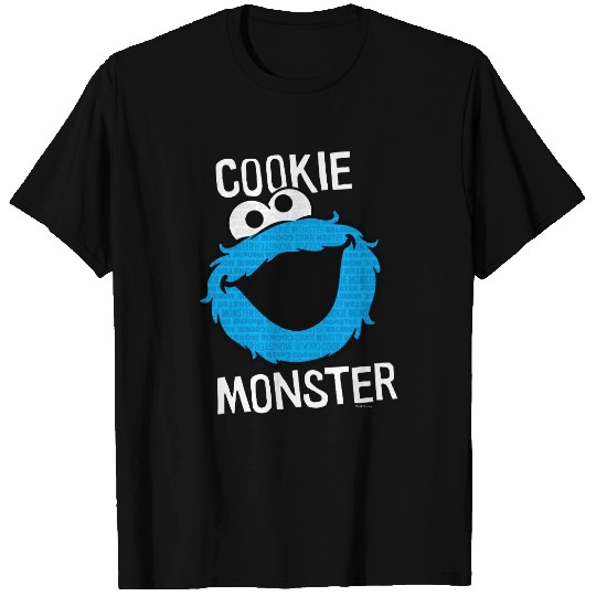 Cookie Monster Pattern Face T-shirt