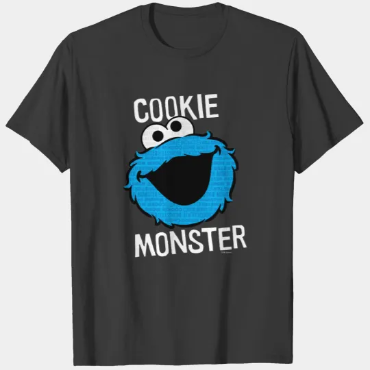 Cookie Monster Pattern Face T-shirt