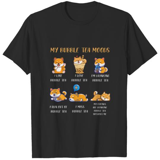 My Bubble Tea Moods Japanese Shiba Inu Dog Love Bo T-shirt