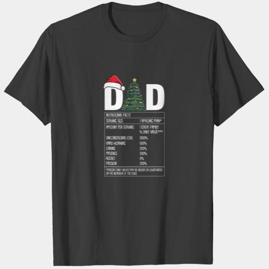 Mens Dad Nutrition Facts Christmas Funny X-Mas Paj T-shirt