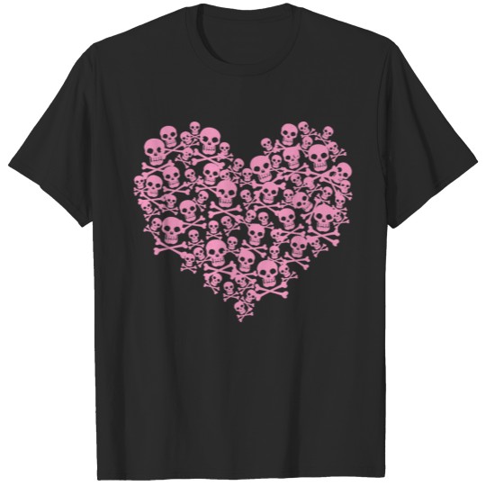 Punk Pink Skull Heart T-shirt