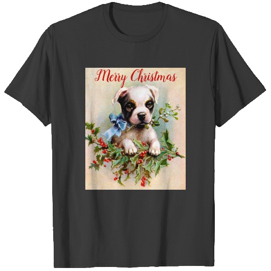 Discover Vintage Christmas Dog Holiday T-shirt