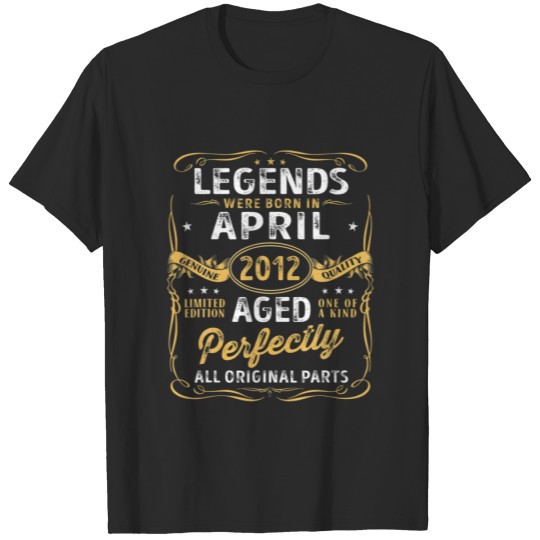 Discover 10Th Birthday Decoration Legends Were Born In Apri T-shirt